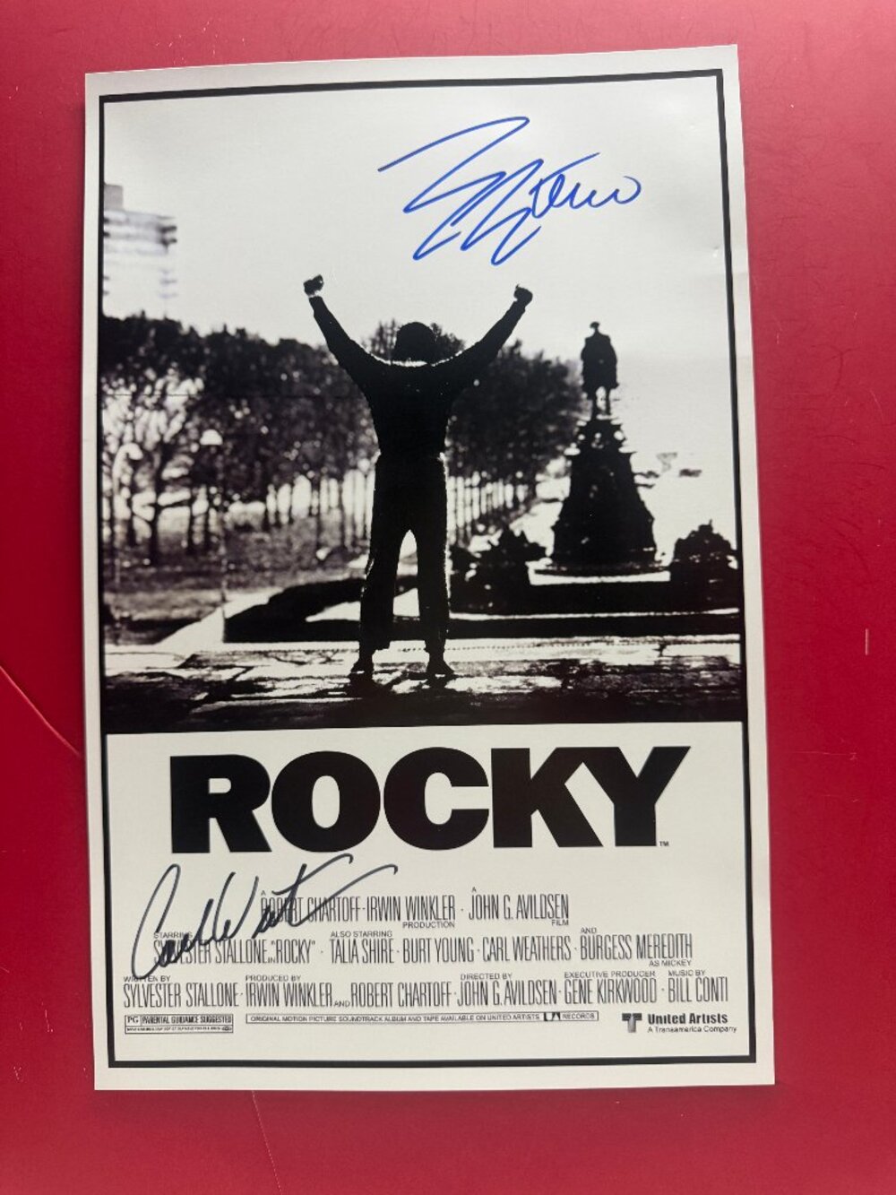 HAND SIGNED ROCKY Movie Poster by 2 Cast AUTHENTICATED…
